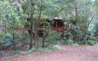 Une belle petite cabane dans les bois.